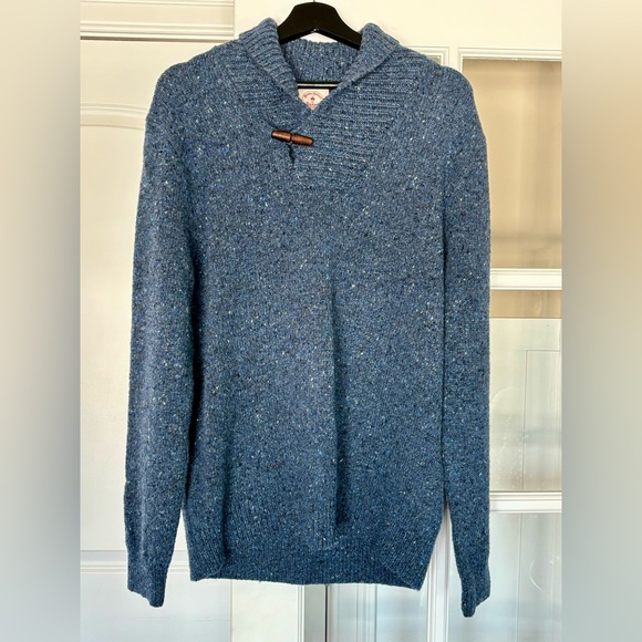 EUC BROOKS BROTHERS Men’s Wool Blend Slate Blue Pullover Sweater, Toggle L - Picture 1 of 13